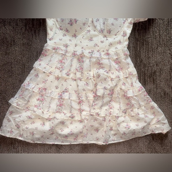 ALTAR’D STATE COQUETTE FLORAL HARLOW WESTERN FESTIVAL SPRING MINI RUFFLES DRESS - Picture 5 of 14